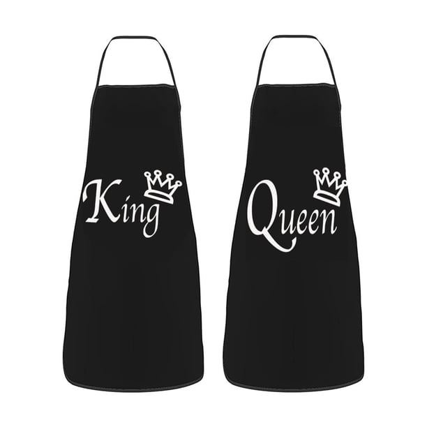 Matsuzay 2 unids/set lista de embalaje conjunto de delantal de cocina para parejas Idea de regalo para parejas fácil de limpiar y regalos Cocina y Comedor Negro H
