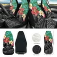 thumbnail image 2 of Yuyamidu Polynesia Front Car Seat Covers Full Set of 12 Hibiscus Steering Wheel Cover Seatbelt Pad Armrest Pad Coasters Garbage Bin Rear View Mirror Cover Keychain Air Vent Storage Box, 2 of 7