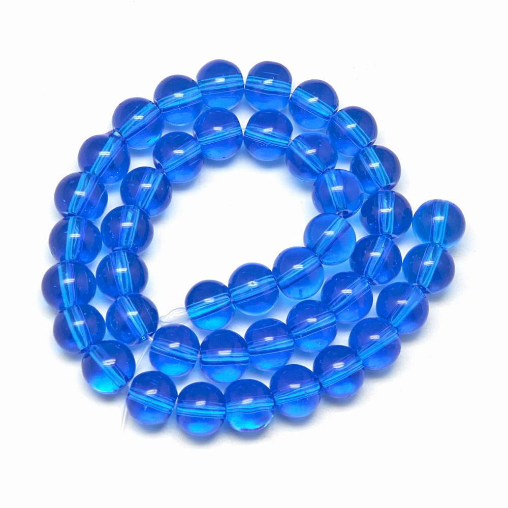 50strands Glass Beads Strands Round Royal Blue 8mm Hole: 1mm about 40pcs/strand 11 inch~12 inch