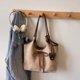 thumbnail image 2 of Bolsos Mano Bolso Hombro Cuero PU Lazo para Mujer Compras Viajes (Caqui), 2 of 9