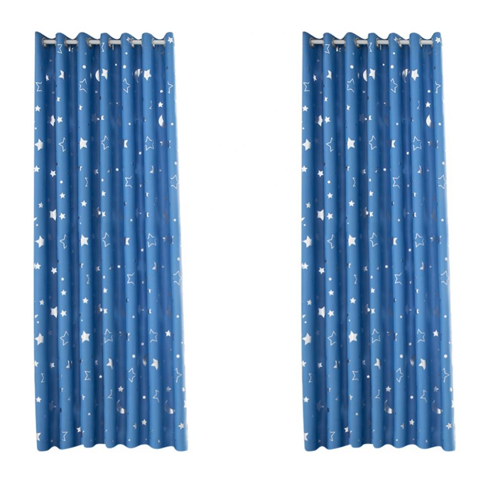 Moon Star Blackout Curtains Eyelet Grommet Top Darkening Blockout