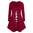 thumbnail image 1 of Top de Talla Extra con Estampados de Luna y Cordones Rosegal  Mangas largas de talla grande, 1 of 5