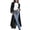 Black, variant on Womens Faux Suede Long Trench Coat Notched Lapel Double Breasted Pea Coat Overcoat with Belt
