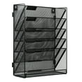 thumbnail image 2 of EasyPAG Mesh Office Organizer, 5 Tier Wall File Organizer, Assembly Wall Mounted File Holder, Desk Vertical Hanging Paper File Rack with White Label, Black, 2 of 7