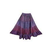 Mogul Womens Vintage Pink Skirt Belly Dance Festive Sari Maxi Skirts