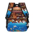 thumbnail image 4 of Easygdp Animals On Noah's Ark2 Mochila Ergonómica Versátil para Laptop - Múltiples Bolsillos, Correas Ajustables, Unisex para Escuela, Viajes y Actividades al Aire Libre-One Size, 4 of 5