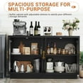 thumbnail image 5 of Juiluna Buffet Cabinet with Storage, 55.1" Large Wood Cabinet with 4 Fluted Glass Doors, Black Modern Storage Cabinets for Living Room, Entryway, Kitchen, Dinning Room, Hallway, 5 of 8