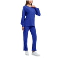 thumbnail image 2 of Mifsaly Scrubs for Women Set 2026 Nursing Scrub Crew Neck Long Sleeve Top Wide Leg Pants Comfortable Nurse Uniforms Solid Color Workwear with Pockets XL, 2 of 5