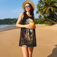 thumbnail image 3 of Fotbe Enchanted Deer In Cave Vestido de Verano sin Mangas para Mujer – Vestido Midi Línea A, Estilo Camiseta Floral, Vestido Playero Casual y Fluido, 3 of 7
