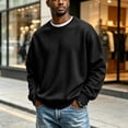 thumbnail image 6 of Delconic Men's Crewneck Sweatshirt - Basic Long Sleeve Pullover for Casual & Athletic Wear Black S, 6 of 6
