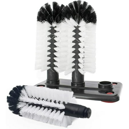 

Water Cleaning Brush Glass Cup Washer with Suction Base 3 Head Bristle Brush for Beer Cup Long Leg Cup