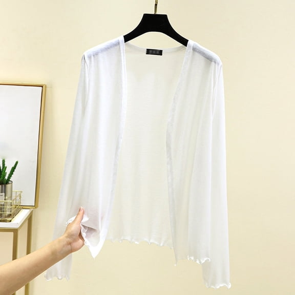 Summer Cardigan Cardigan Sweaters Cardigan Plus Size Thin Cardigan Summer Sweater Sheer Cardigan Thin Summer Cardigan Open Front Beach Sweater Light Cardigans Beach Cover Up White L