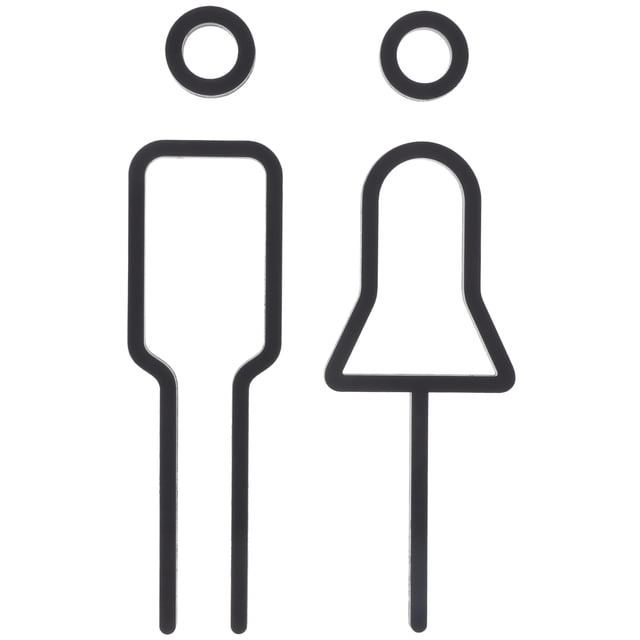 GOOHOCHY 1 juego de letreros de baño acrílicos con letrero de inodoro, letreros de acrílico y puerta de baño, letreros de baño para hombres y mujeres de negocios, letreros de baño