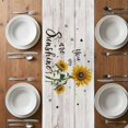 thumbnail image 6 of Yellow Sunflowers Table Runner - 72 Inch Long, Kitchen Dining Table Runner Dresser Scarves, Summer Botanical Country Wood Grain Farmhouse Decor for Coffee Tables Wedding Party Banquet, 6 of 8