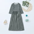 thumbnail image 5 of Fsqjgq Baby Girl Clothes Easter Dress Girls Size 9 Fashion Floral Dress for Girls Black Kids Girls Long Sleeve Striped Prints Princess Dress Child Dresses 100, 5 of 5