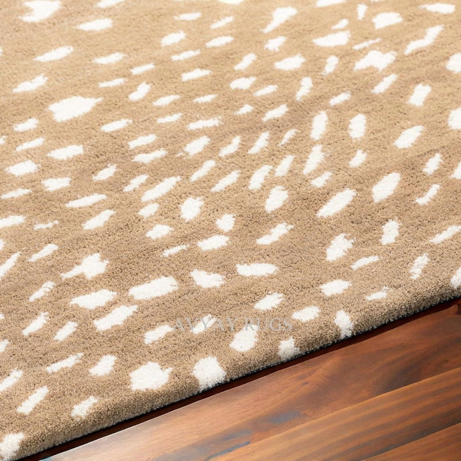Avyay Rugs Antelope Cheetah Hand-Tufted Wool Area Rug – Contemporary Animal Print Carpet for Living Room, Bedroom & Office – 10x14