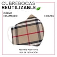 thumbnail image 4 of Cubrebocas Reutilizable FACEX AMERICAN a cuadros 3 capas 14 X 14 cm, 4 of 4