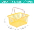 thumbnail image 2 of 4PCS Small Plastic Basket,Mini Storage Basket Grocery Tiny Shopping Baskets with Handles Organizer Filtered Water for Organizing Toys Eggs Fruits Veggies Snacks,Yellow, 2 of 7