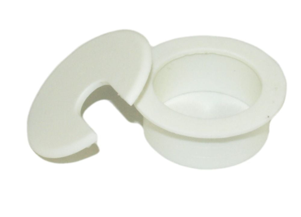 1 1/2" CUTHOLE SIZE White Round Wire Management Grommet with Removable