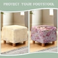 thumbnail image 6 of SCRAWLGOD Hedgehog Cherry Blossom Print Pink Stretch Square Ottoman Cover Folding Storage Stool Furniture Protector Removable Soft Rectangle Slipcover with Elastic Bottom Home Decor, 6 of 7