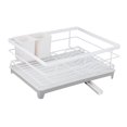 thumbnail image 3 of Estante de secado de cocina, escurridor de platos para mostrador, ahorro de espacio con bandeja de drenaje, estante de secado de platos, estante de blanco Soledad Estante de secado de platos, 3 of 10