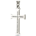 thumbnail image 2 of Men's Stainless Steel Flare Cross Necklace-Phil 4:13 by Shields of Strength, 2 of 4