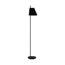 Estazona - 1-Light Floor Lamp - Structured Black Finish - Black Fabric Shade
