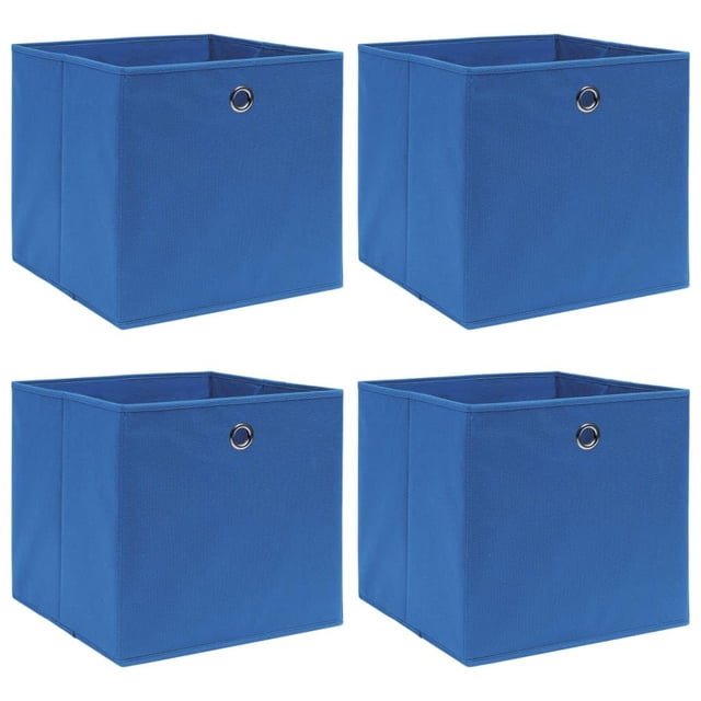 Cajas de almacenamiento VidaXL, cubos plegables azules de 32 x 32 x 32 cm, juego de 4