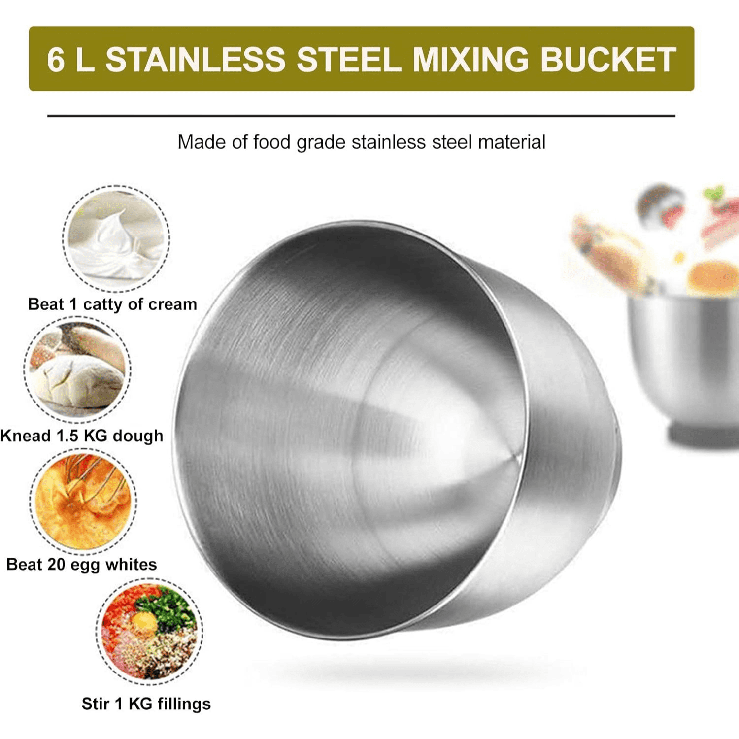 3-in-1 1500W Multifunctional Food Processor with 6L Blender, Professional Stand Mixer & Mincer, Juicer & Grinder for Pasta, Vegetables, Smoothies & Cooking
