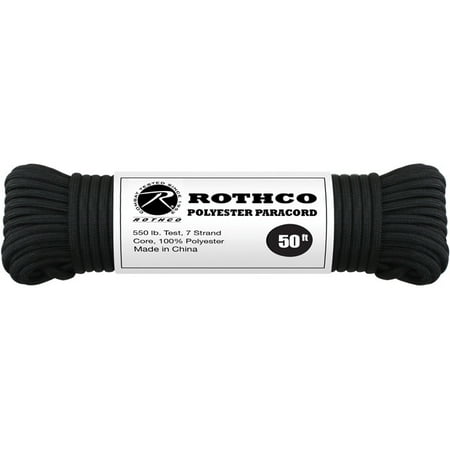 

Black - Polyester 550 LB Tested 100 Feet Paracord Rope