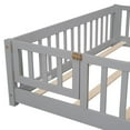 thumbnail image 5 of Triple Tree Kids Queen Pine Platform Bed with Fence & Slats, Gray, 5 of 7