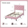 thumbnail image 2 of ChaoLink Estructura de cama tamaño Twin con plataforma y cabecero tapizado, estructura tapizada de tela con cabecero ajustable, 2 of 5