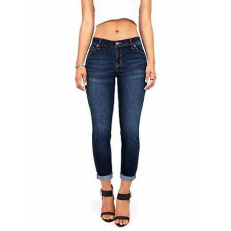 Blue Denim Crop - Low Waist Women Skinny Slim Fit Denim Pants Blue Washed Jeans