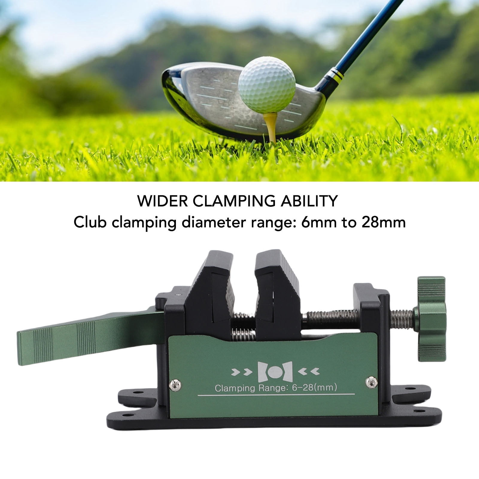 Rupoun Professional Golf Club Shaft Vice Clamp, Aluminum Alloy Anti-Slip Quick Release Shaft Vice Regripping Clamp Tool for Grip Replacement & Repair