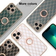 thumbnail image 6 of for iPhone 13 Pro Max Case with Ring Holder Stand Luxury Glitter Plating Gold Edge 360 Rotation Kickstand Phone Case for Women Shockproof Soft Flexible TPU Protective Cover Case-Grey, 6 of 12