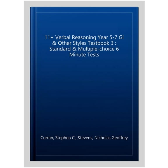 11 Verbal Reasoning Year 5-7 Gl & Other Styles Testbook 3