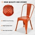 thumbnail image 4 of CL.HPAHKL Dining Chairs Set of 4, Metal Kitchen Chairs 330LBS Weight Capacity, Stackable Indoor Outdoor Chairs for Kitchen Dining Room Café Restaurant Bistro Patio Bar Chairs, Orange, 4 of 7