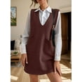 thumbnail image 2 of V-Neck Sleeveless Sweater Dress with Pockets, 2 of 11