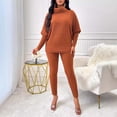 thumbnail image 2 of DAFEI Womens Loungewear Sets Cable Knit 2 Piece Outfits Skinny Long Sleeve Sweater Pants Set Fall Winter Matching, 2 of 8