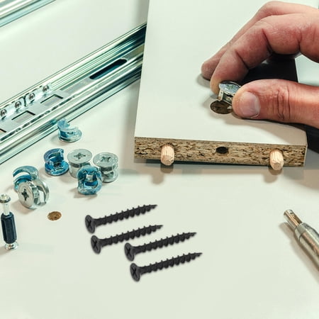 FOMIYES 100Pcs Versatile Black Self Tapping Screws for Drywall Plasterboard and Wood Applications