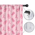 thumbnail image 4 of Blackout Kids Curtains,Pink Ribbon Pattern Childrens Insulated Curtains Set Of 2,Bedroom Essentials,Toddler Room Decor 52"x63", 4 of 5