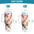 thumbnail image 6 of Yayeee 40oz Double-Wall Insulated Stainless Steel Tumbler with Handle Bottle, Purple Retro Flower, 6 of 8