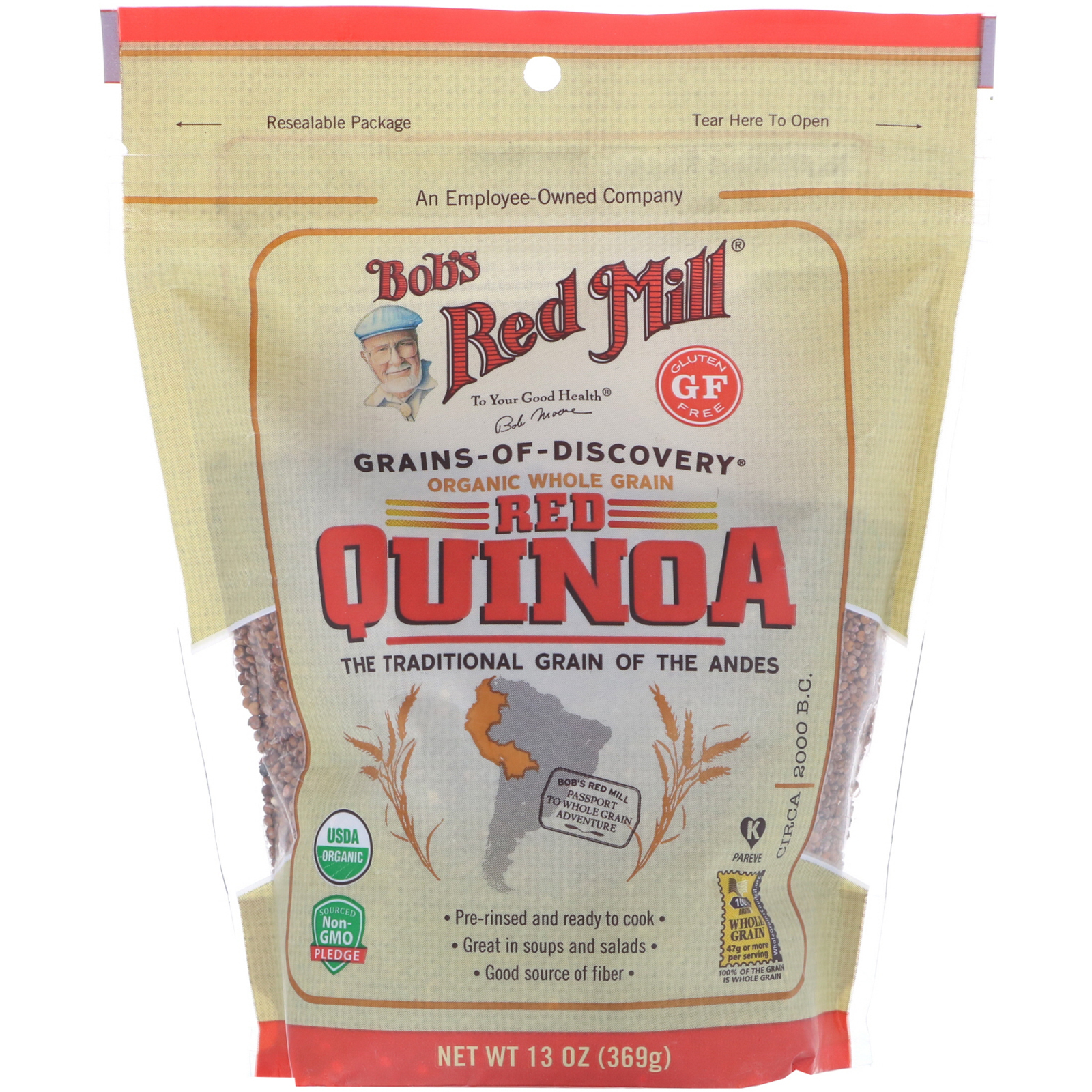 Bob s Red Mill Organic Red Quinoa Whole Grain 13 oz 369 g