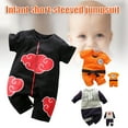 thumbnail image 2 of CAROOTU Newborn Baby Boys Girls Jumpsuit Short Sleeves Cartoon Print Round Neck Breathable Rompers for Summer, 2 of 6