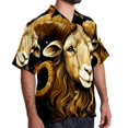 thumbnail image 2 of Aries Constellation Men's Short Sleeve Poplin Beach Shirts, Casual Printed Button Down Summer Hawaiian Shirt - Unisex, 2 of 6