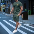 thumbnail image 3 of MKLEKYY Pijama Corto De Verano Para Hombre, Ropa Deportiva, Camiseta Transpirable De Manga Corta Y Pantalones Cortos Deportivos Con Bolsillos., 3 of 4