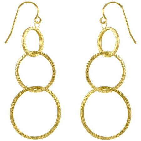 Simply Gold 10kt Yellow Gold 3-Circle Dangle Earrings - Walmart.com