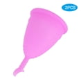 thumbnail image 3 of 2 uds copa menstrual de silicona para mujer copa de higiene femenina suministros para el período de menstruación en forma de luna púrpura L, 3 of 5
