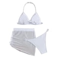 thumbnail image 5 of Staki Bathing Suits for Teens Girls Swimsuits 3 Piece Tankini Bathing Suit Set Cute Bikini Swimwear with Beach Skirt 8-13Y(White,10-11 Years), 5 of 6