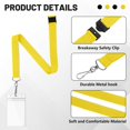 thumbnail image 4 of Lanyards WEZEBEL, paquete de 48, amarillos, porta credenciales impermeables, 4 of 6